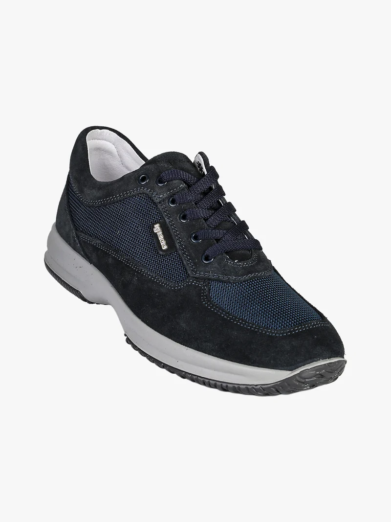 Sneakers da uomo in pelle scamosciata - blu scuro