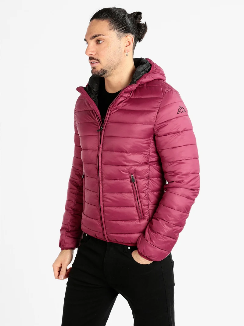 Piumino da uomo con cappuccio - bordeaux
