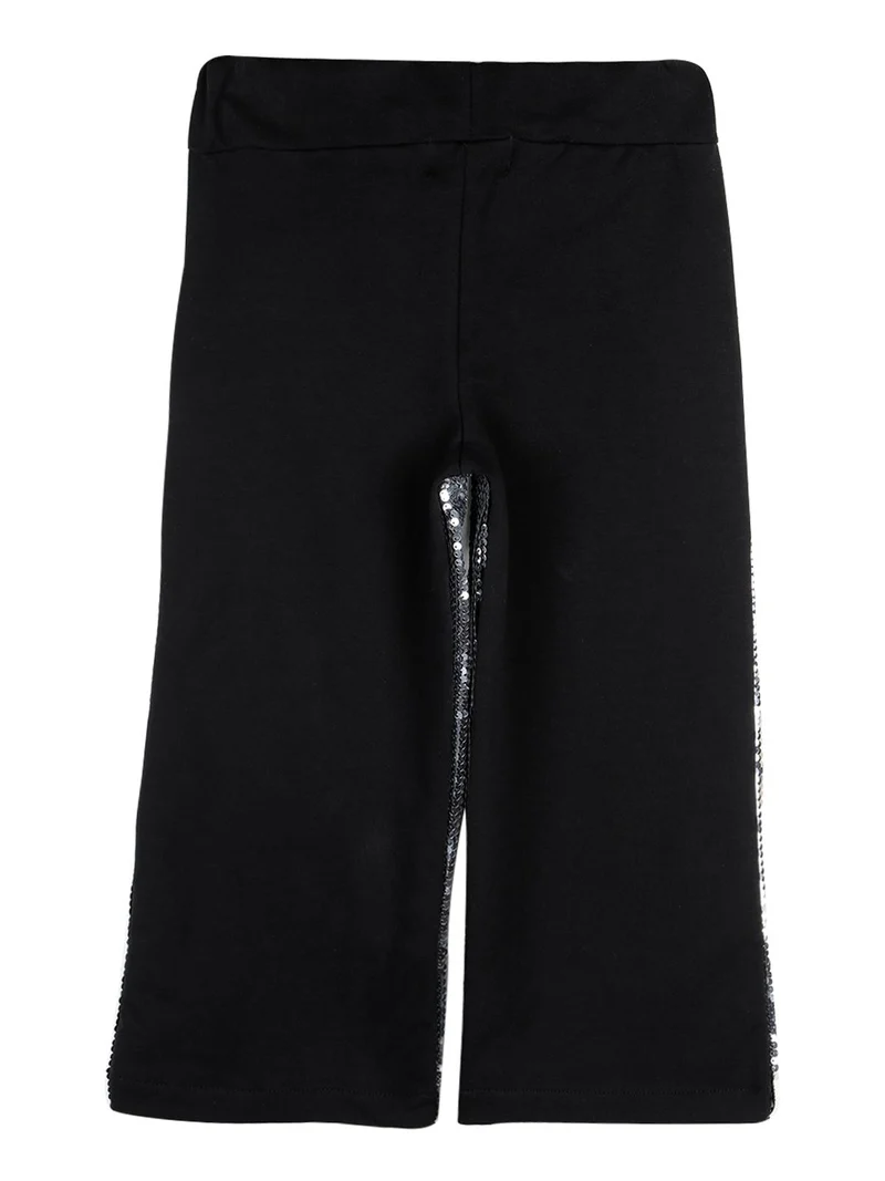 Pantaloni palazzo con paillettes - argento
