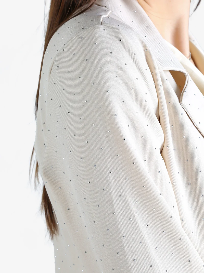 Blazer da donna con strass - beige