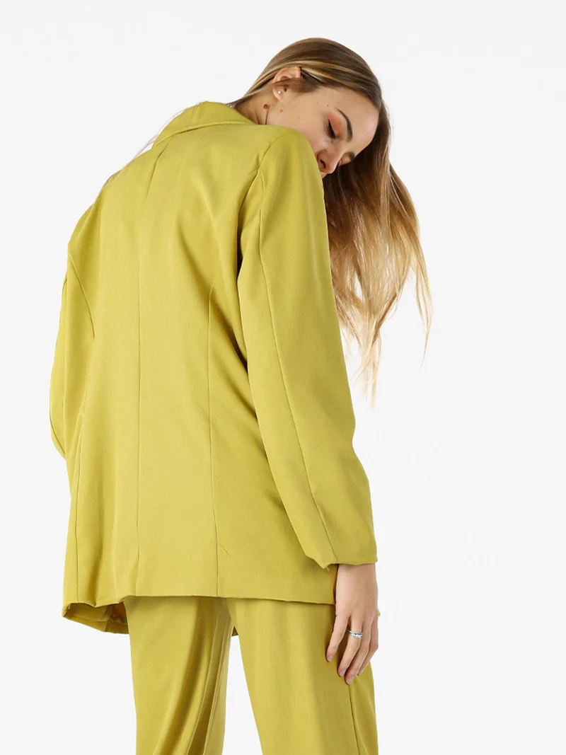 Blazer donna oversize con bottone - senape