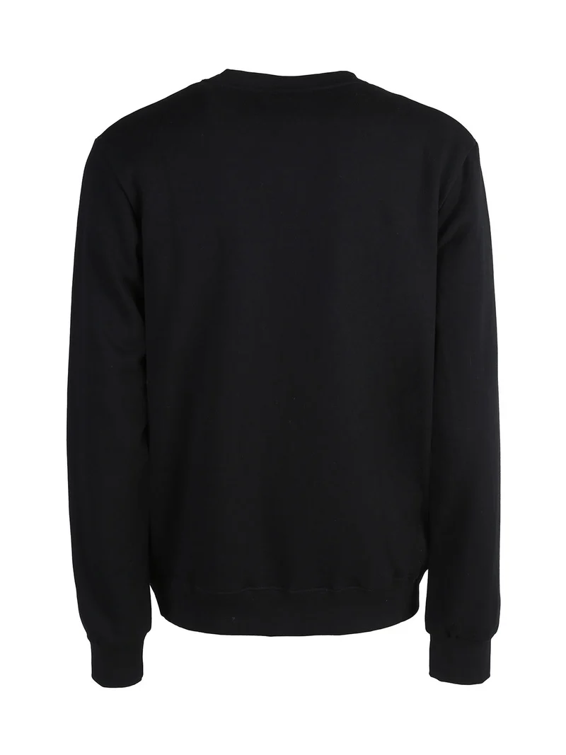 Felpa girocollo da uomo in cotone - nero