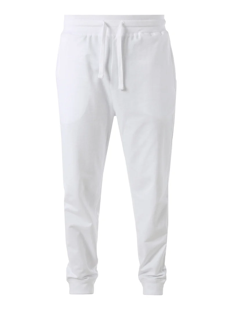 Pantaloni tuta da uomo con coulisse e polsini - bianco