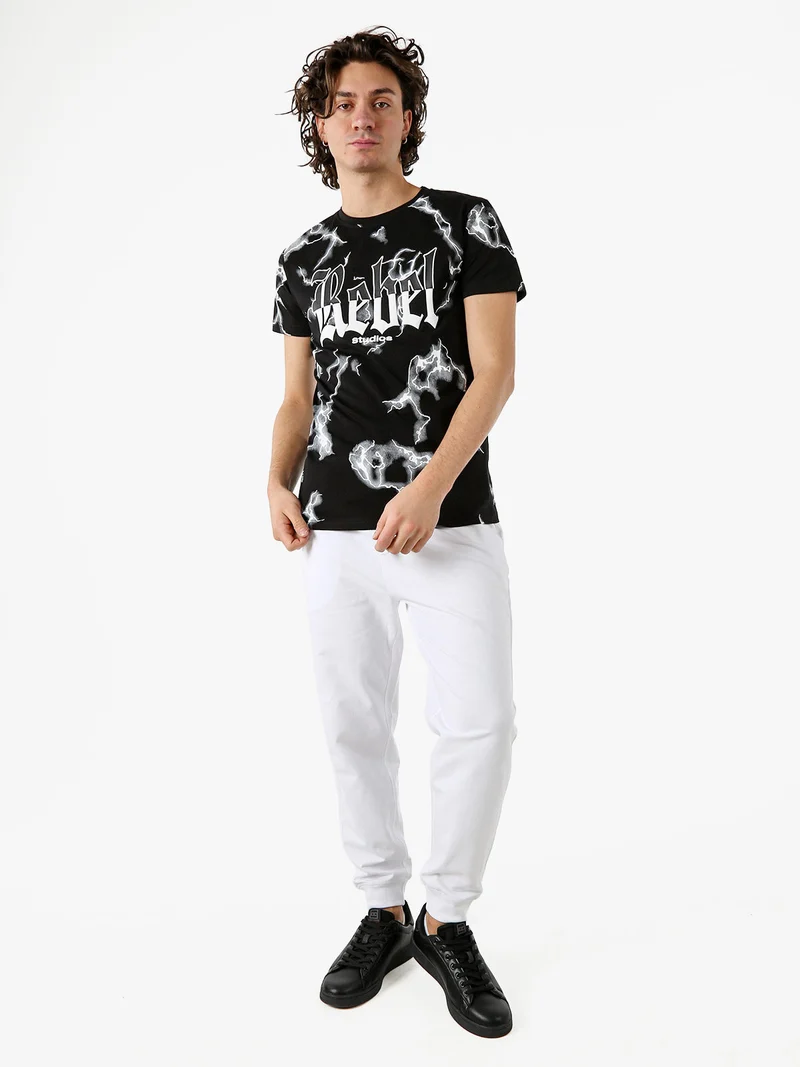 Pantaloni tuta da uomo con coulisse e polsini - bianco