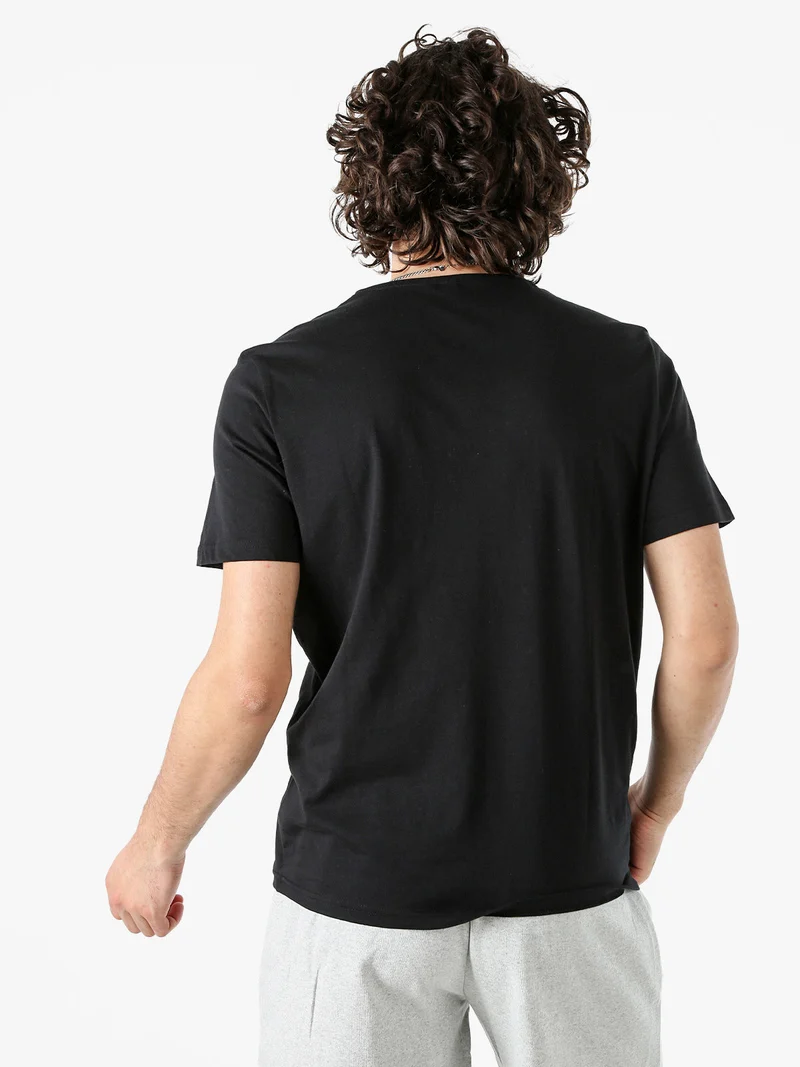 T-shirt girocollo da uomo in cotone - nero