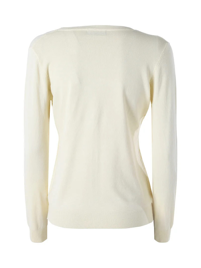 Cardigan donna in maglia con bottoni - giallo