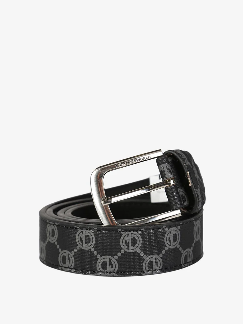Cintura da uomo con stampe - nero