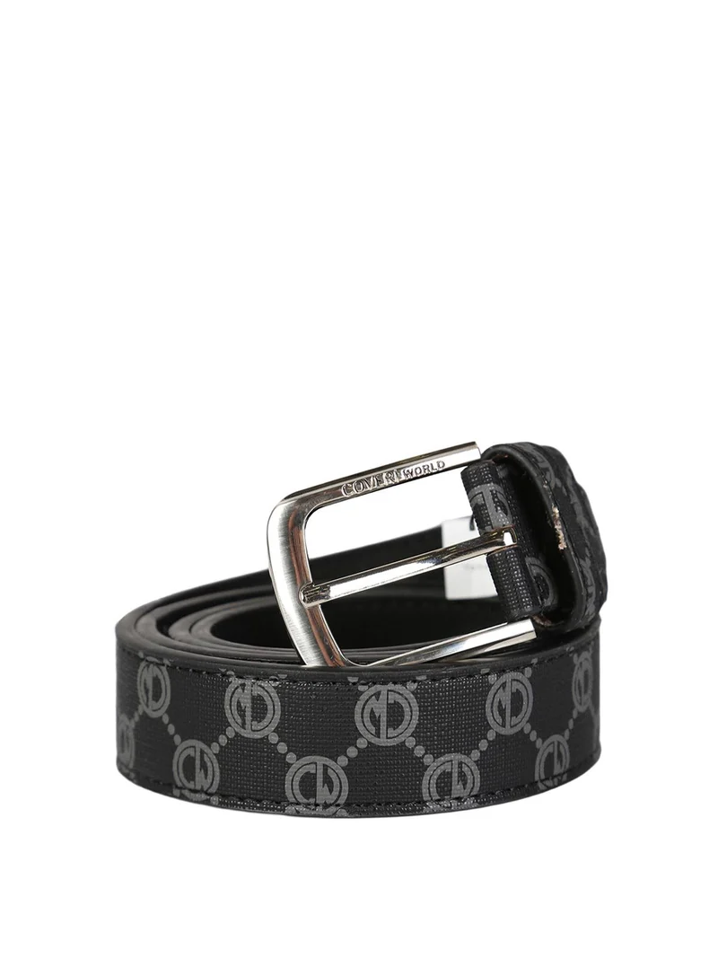 Cintura da uomo con stampe - nero