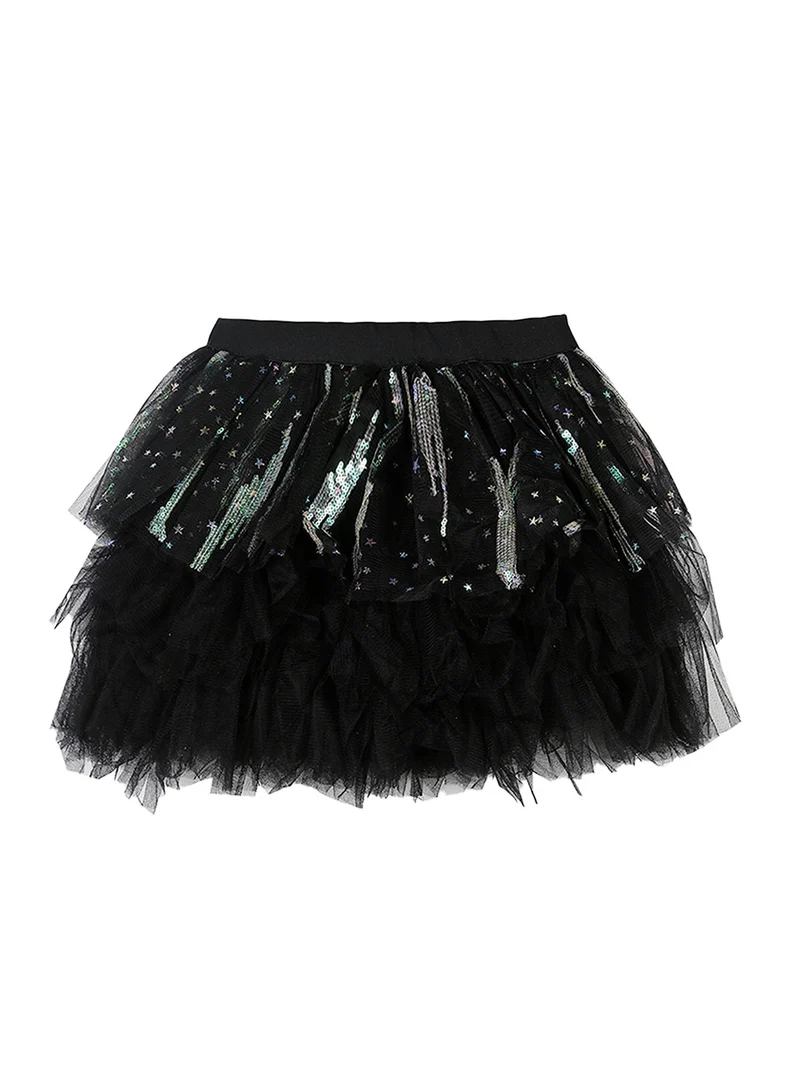 Completo bambina gonna + t-shirt - nero
