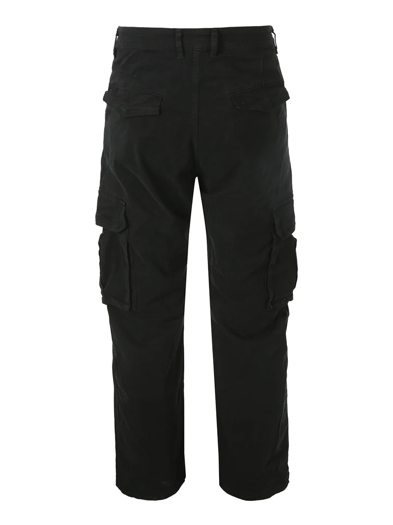 Pantaloni cargo da uomo a gamba dritta - nero