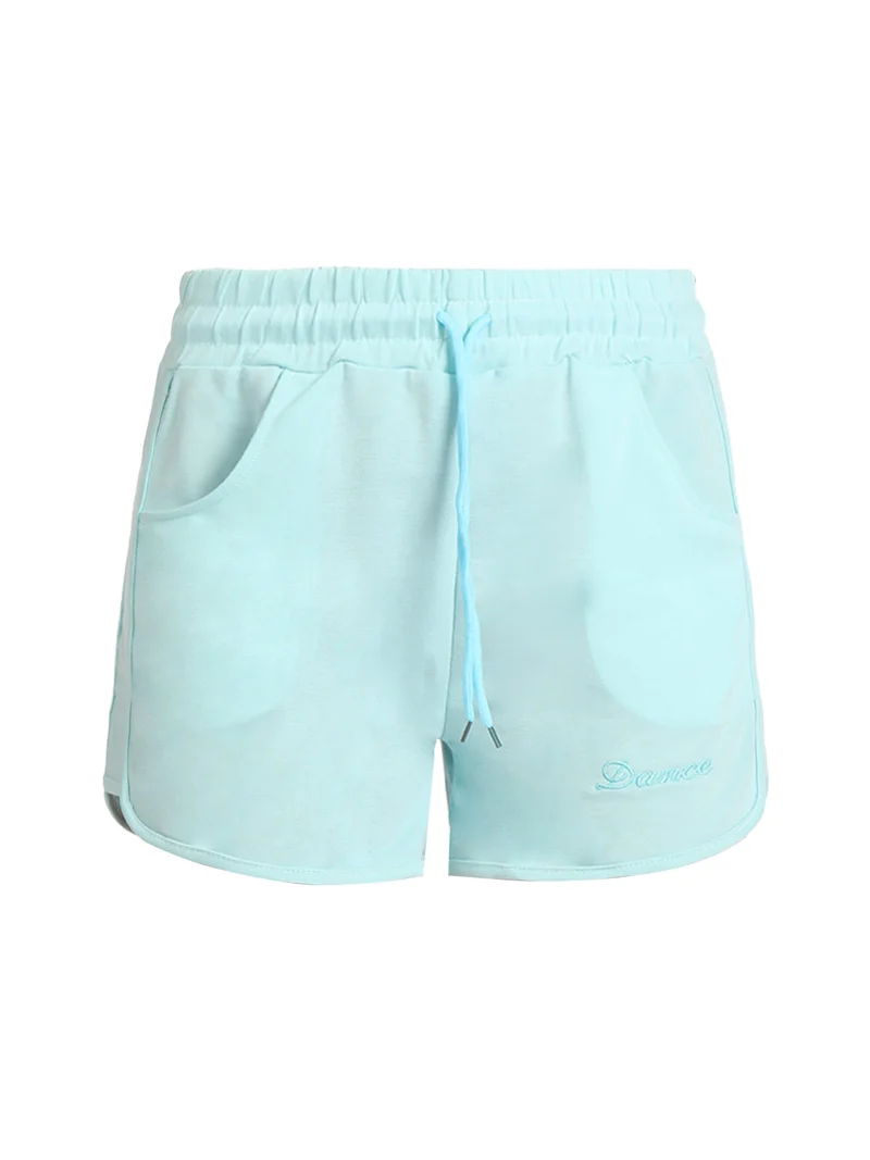 Shorts sportivi donna con coulisse - azzurro