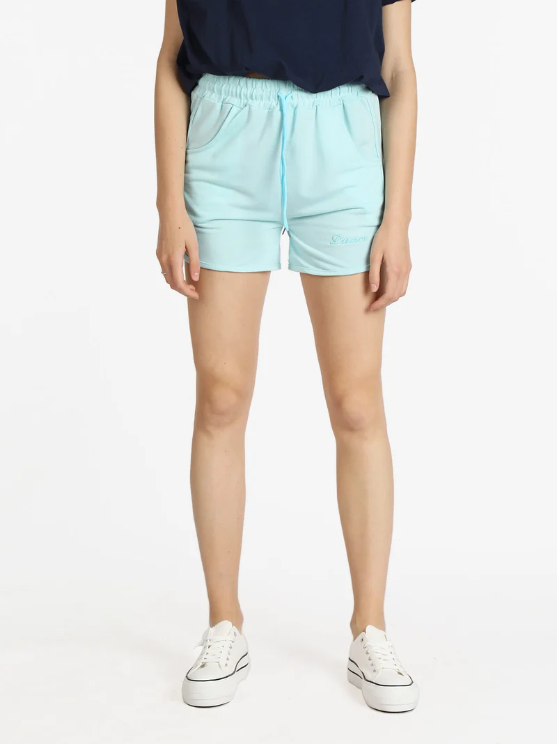 Shorts sportivi donna con coulisse - azzurro