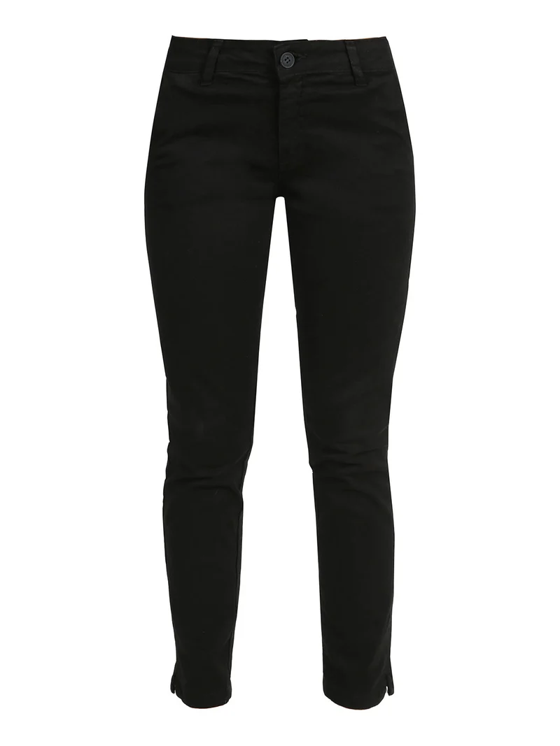 Pantaloni donna slim fit a vita bassa - moro