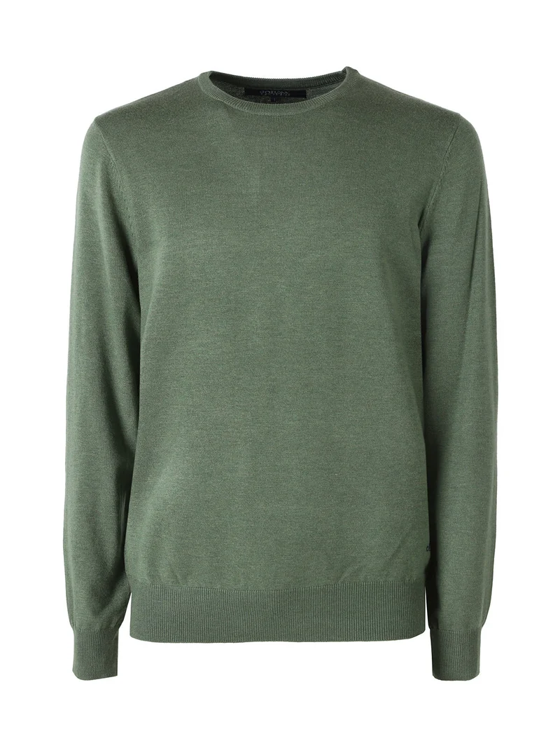 Maglione girocollo da uomo in misto lana - verde