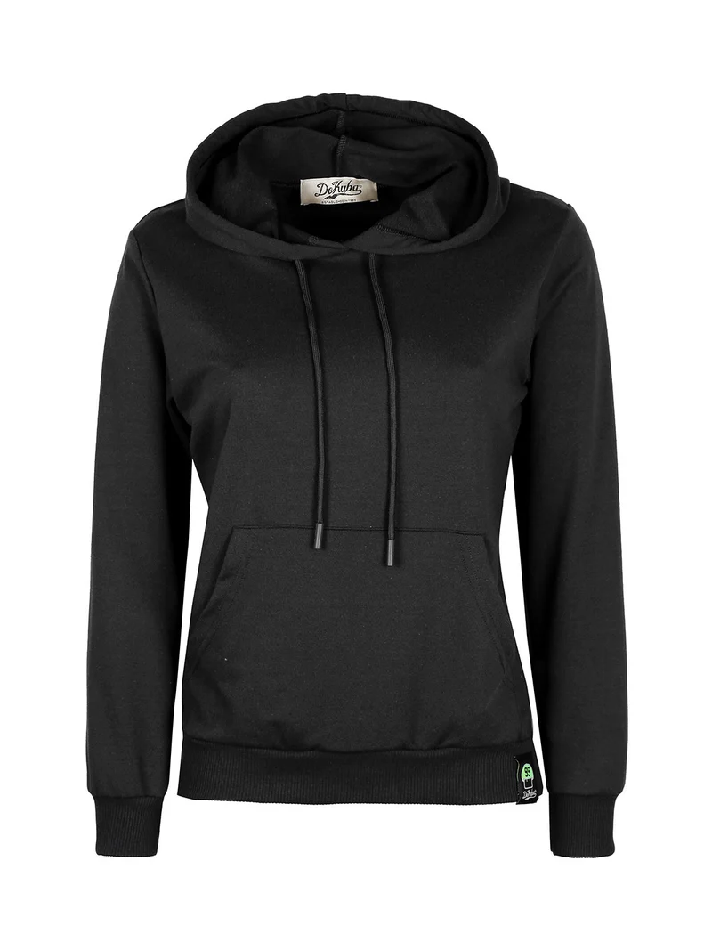 Felpa leggera donna con cappuccio - nero