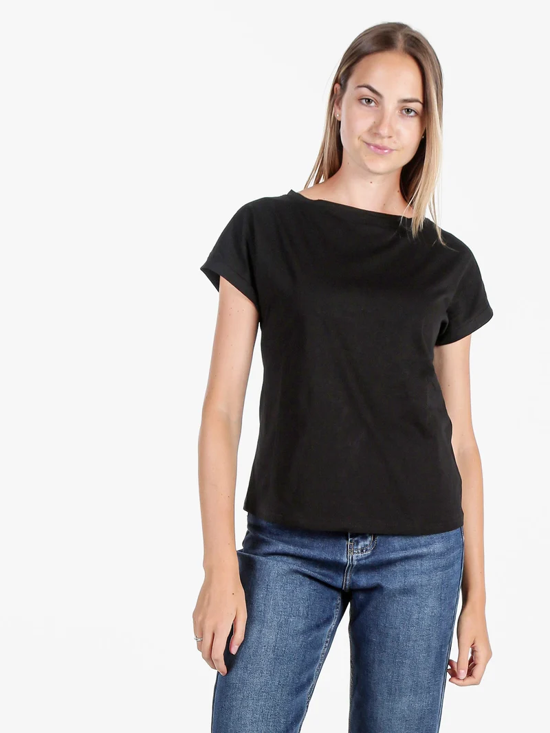 T-shirt donna in cotone - nero