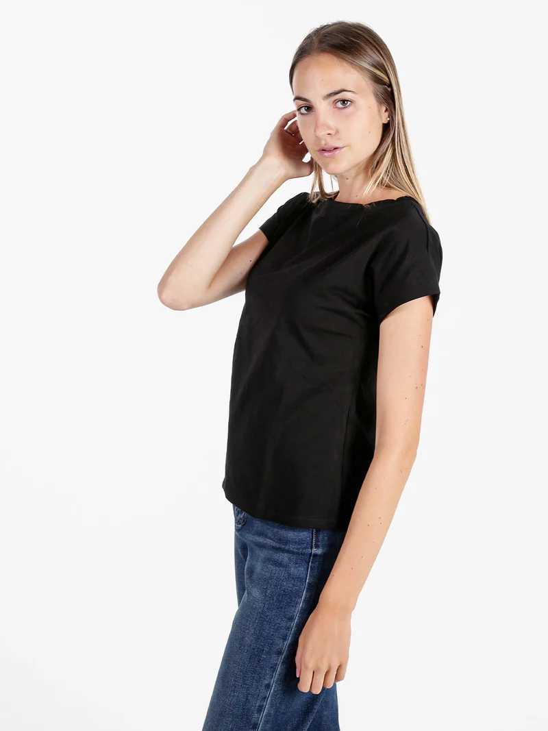T-shirt donna in cotone - nero