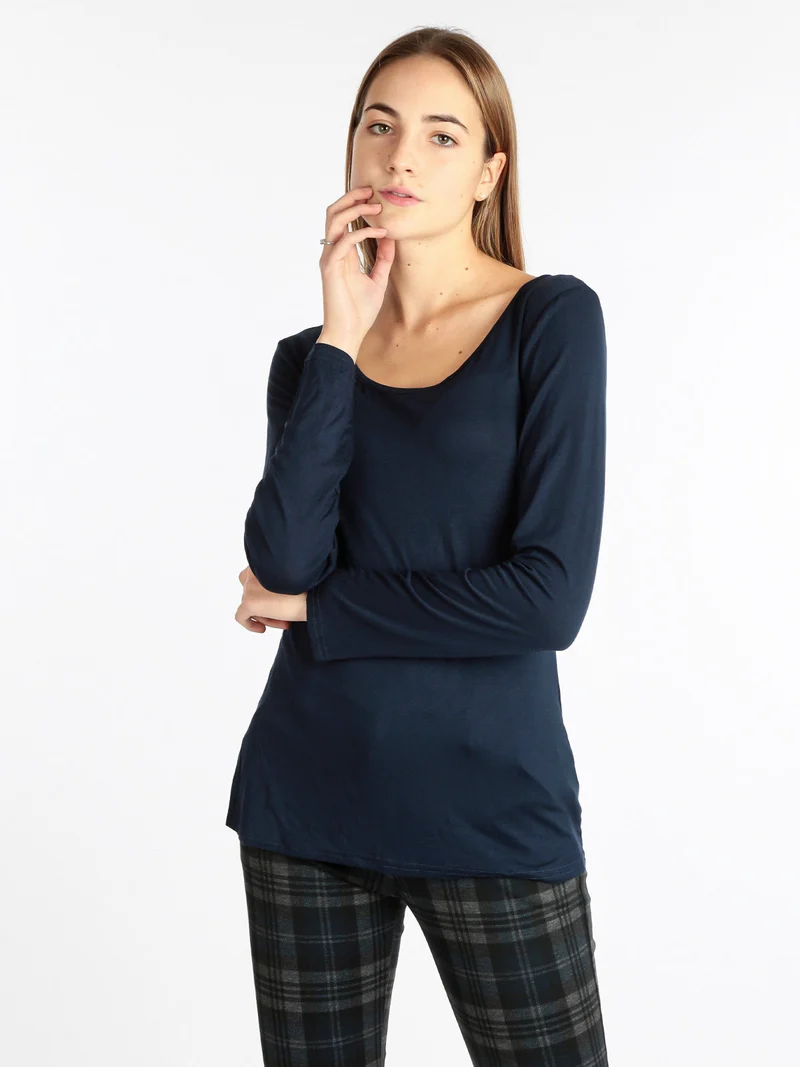 Maglia donna girocollo - blu scuro