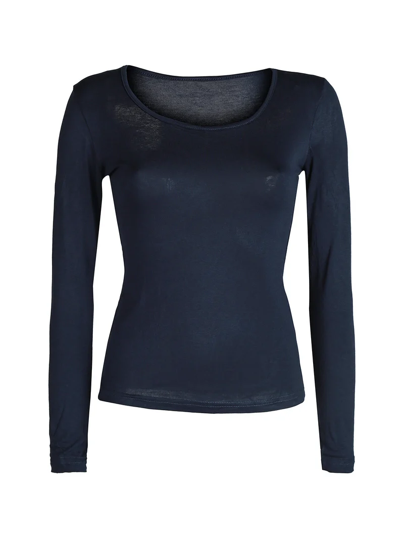 Maglia donna girocollo - blu scuro