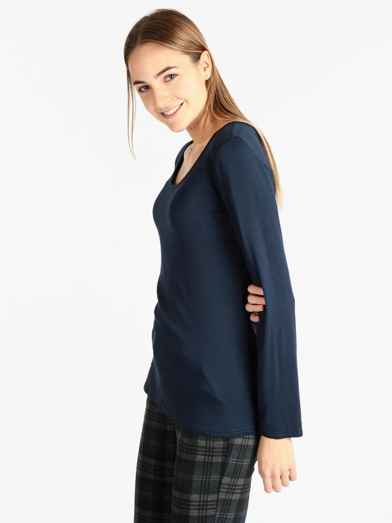Maglia donna girocollo - blu scuro