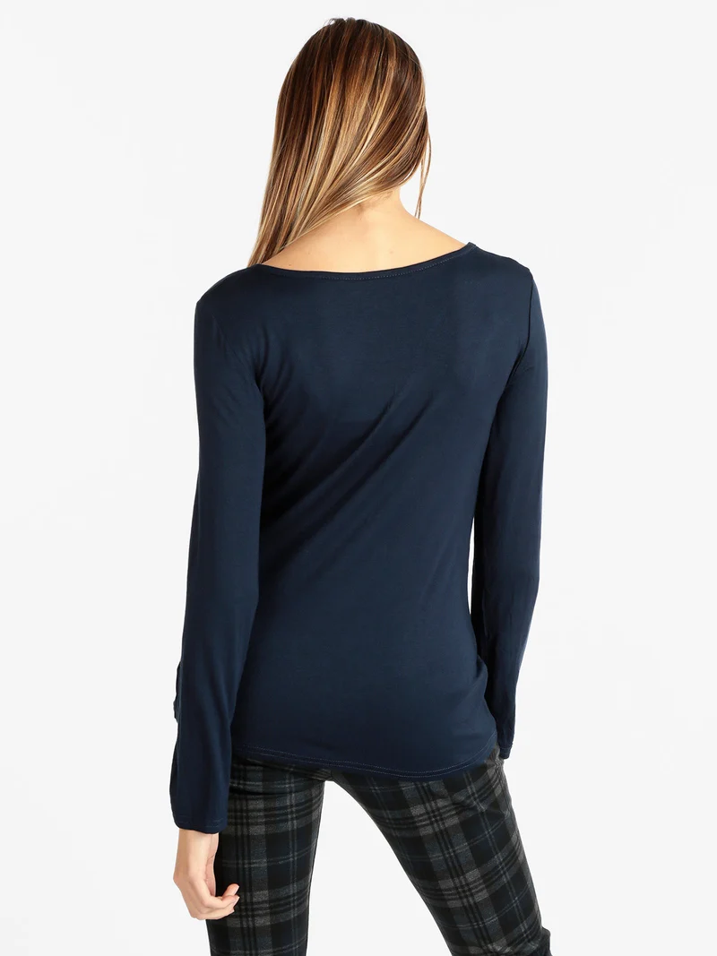 Maglia donna girocollo - blu scuro