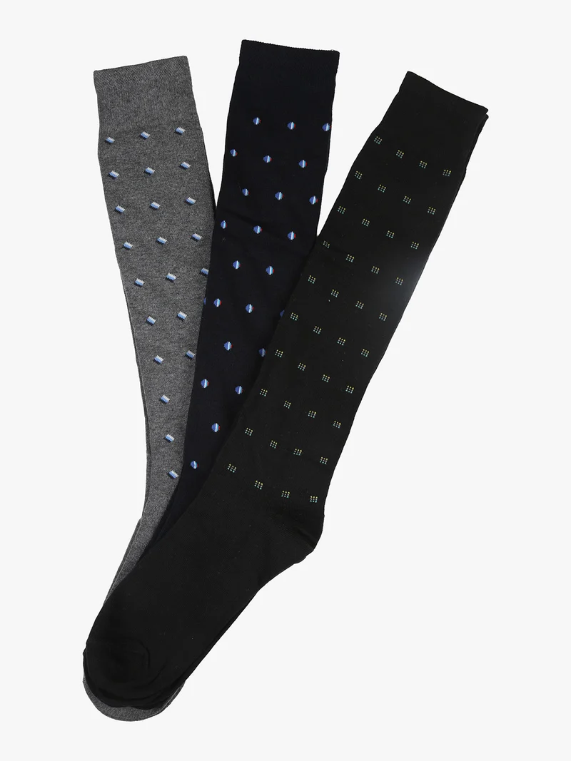 Confezione da 3 paia di calze lunghe uomo - blu scuro
