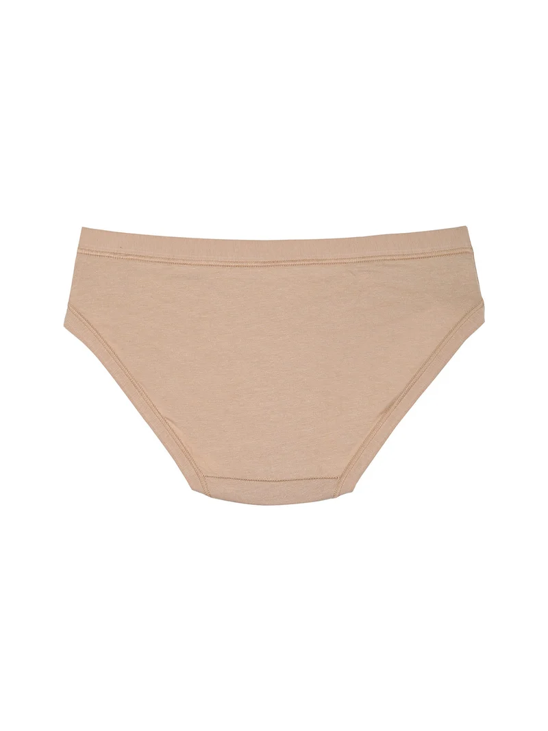 Confezione da 3 mini slip da donna in cotone bielastico - beige