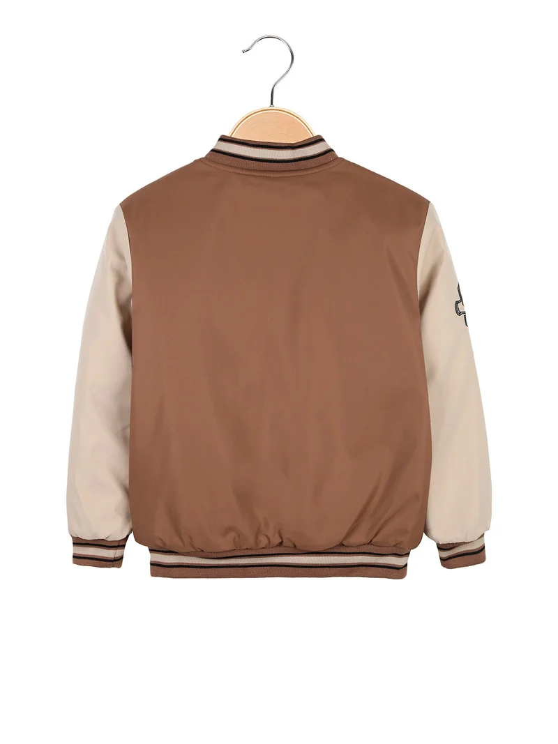 Giubbotto da bambino imbottito con zip - marrone