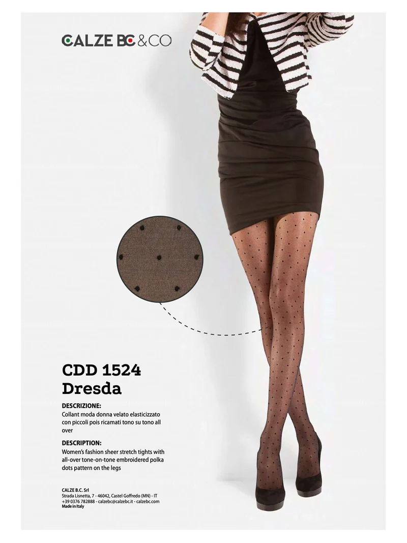 Collant donna a pois - nero