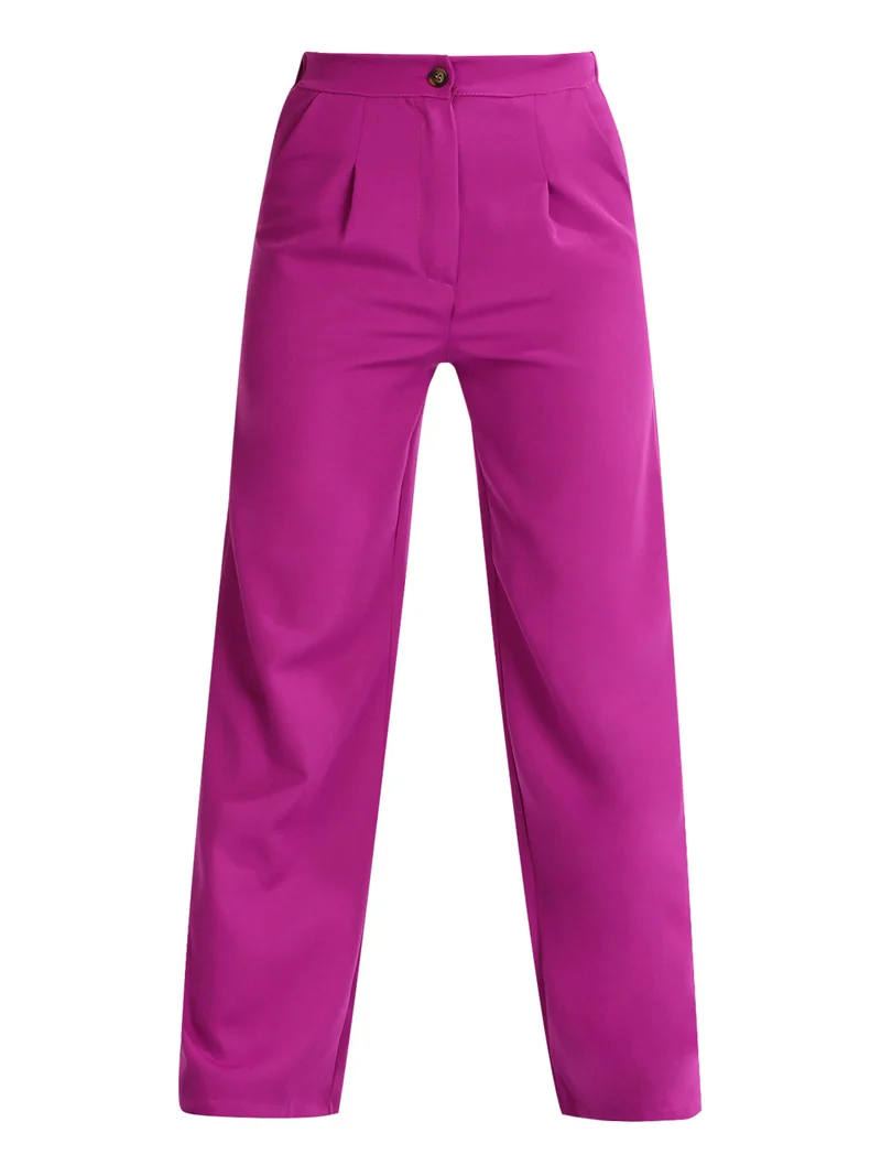Pantalone elegante donna con tasche - fucsia