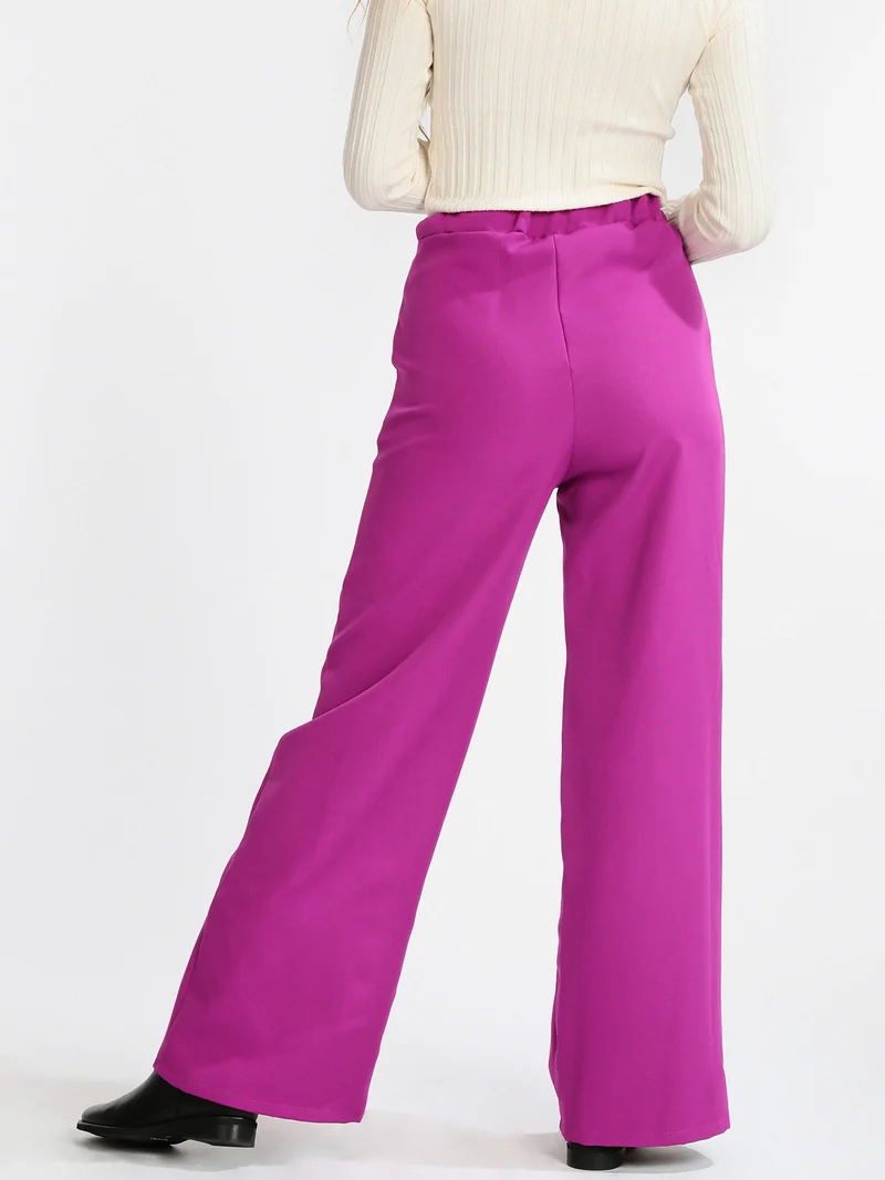 Pantalone elegante donna con tasche - fucsia