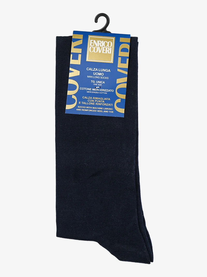 Calze lunghe da uomo in cotone mercerizzato - blu