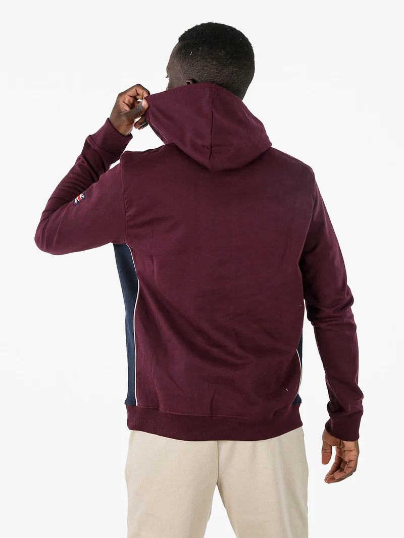 Felpa sportiva da uomo con cappuccio e logo - bordeaux