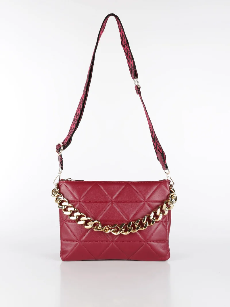 Borsetta donna a pochette con tracolla - rosso
