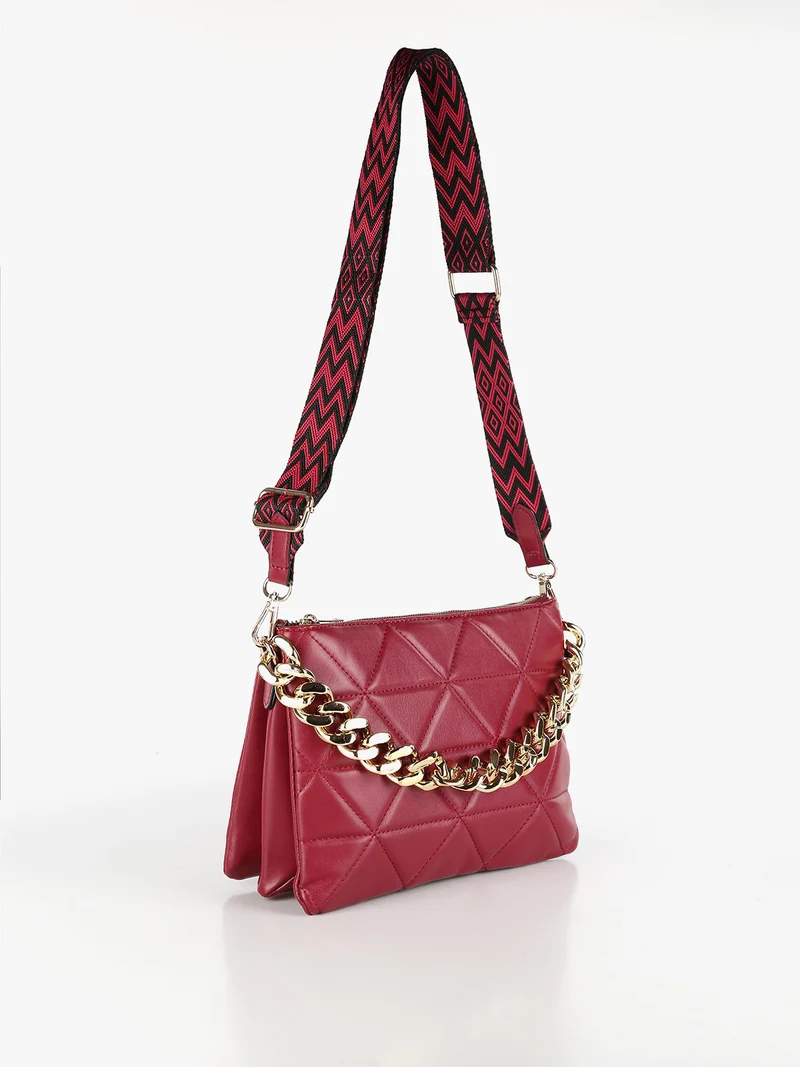 Borsetta donna a pochette con tracolla - rosso