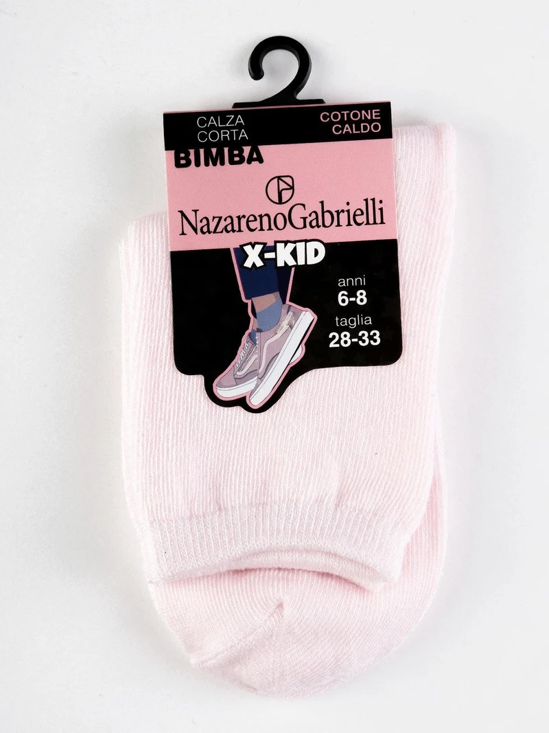 Calze corte in caldo cotone - rosa