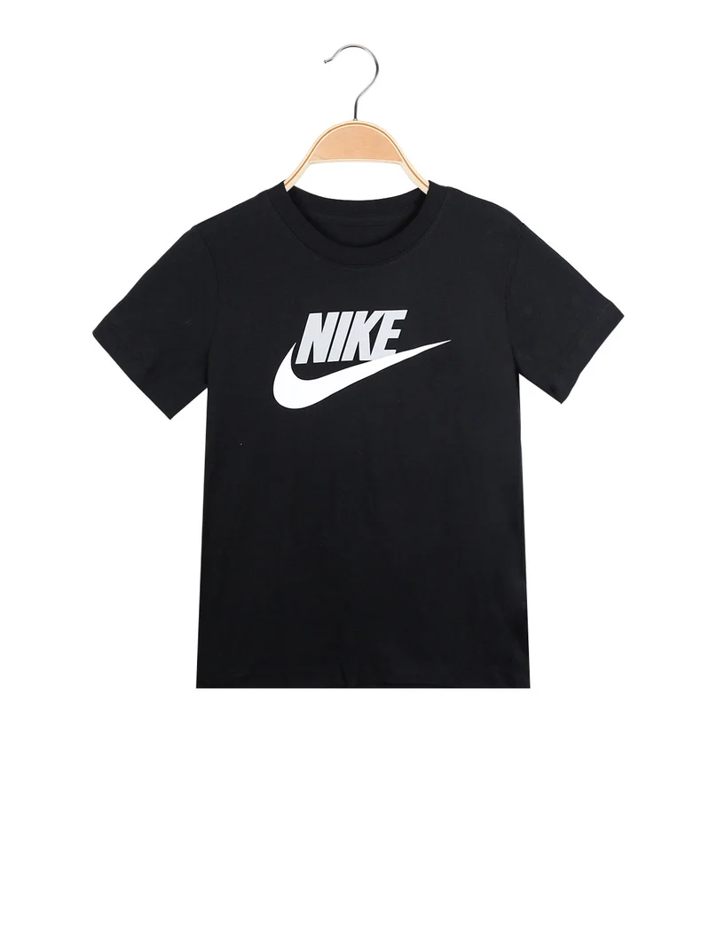 Sportswear t-shirt girocollo da bambini in cotone - nero