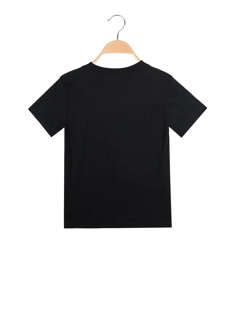 Sportswear t-shirt girocollo da bambini in cotone - nero