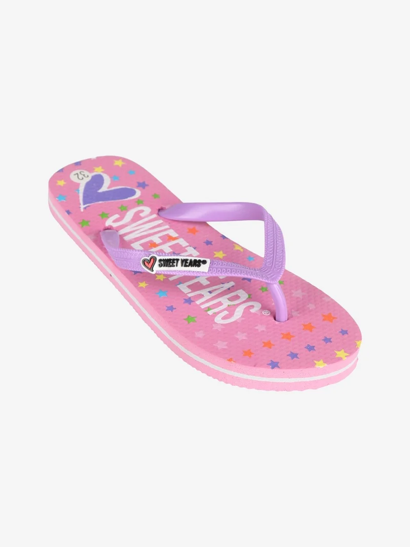 Infradito da bambina con stelle - rosa