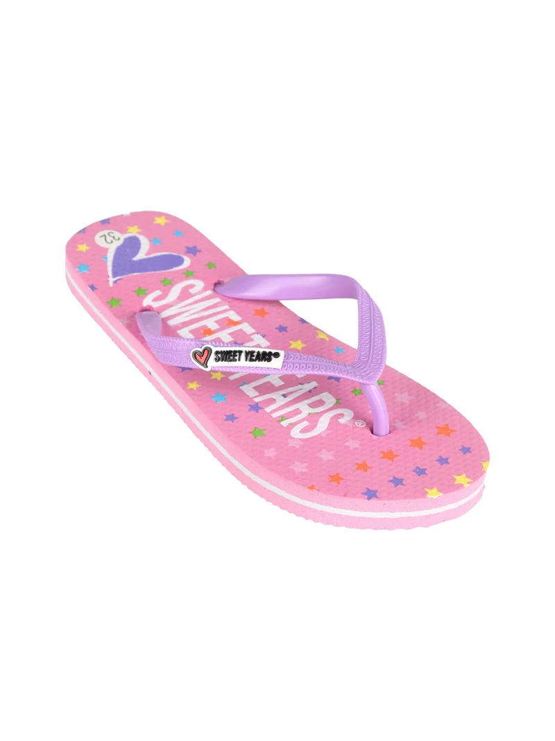 Infradito da bambina con stelle - rosa
