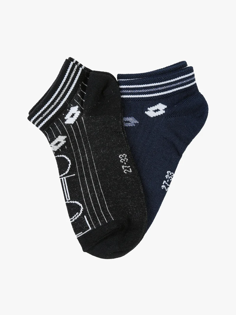 2 Paia di calze corte da bambina con lurex - nero