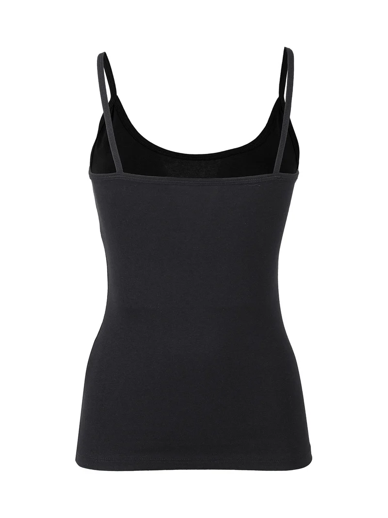 Top donna con spalline sottili - nero