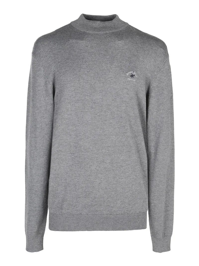 Pullover in maglia da uomo con collo a lupetto - grigio