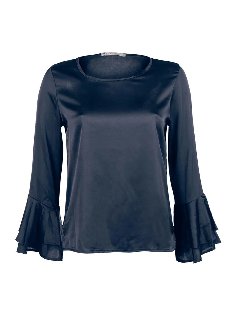 Camicetta donna con manica a campana - blu scuro