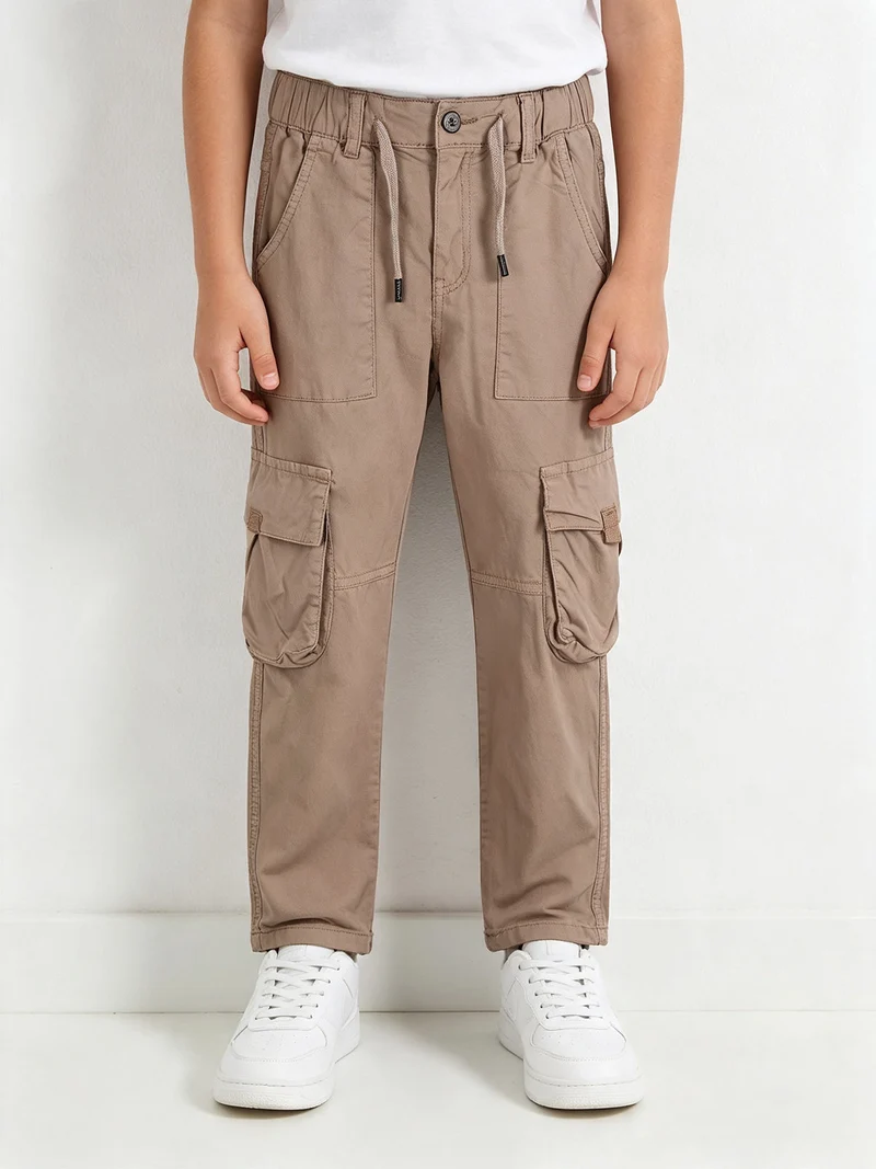 Pantaloni cargo da bambino in cotone - khaki