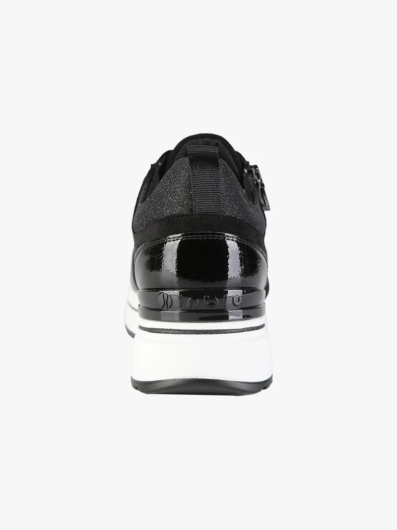 Sneakers donna lurex con platform - nero