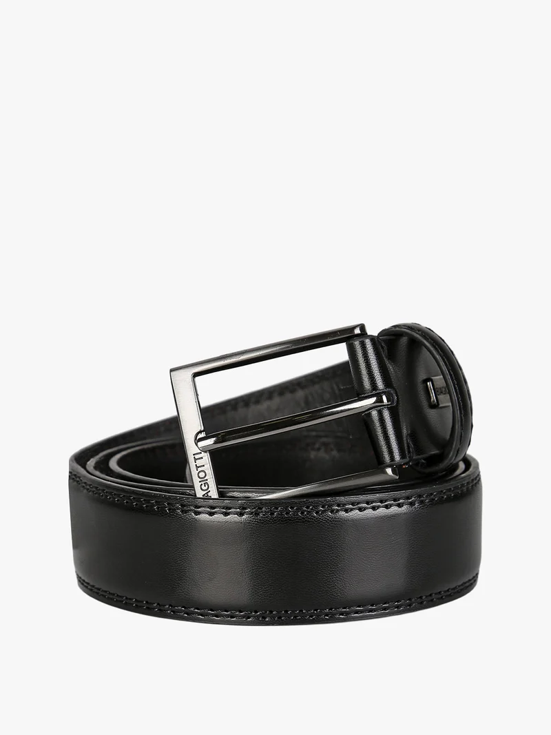 Cintura da uomo in pelle rivestita - nero