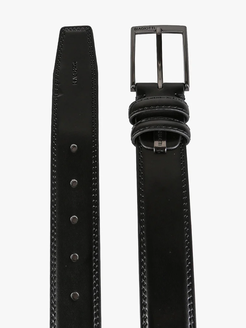 Cintura da uomo in pelle rivestita - nero