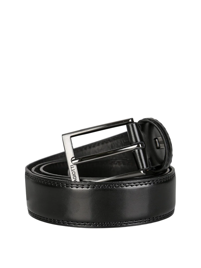 Cintura da uomo in pelle rivestita - nero