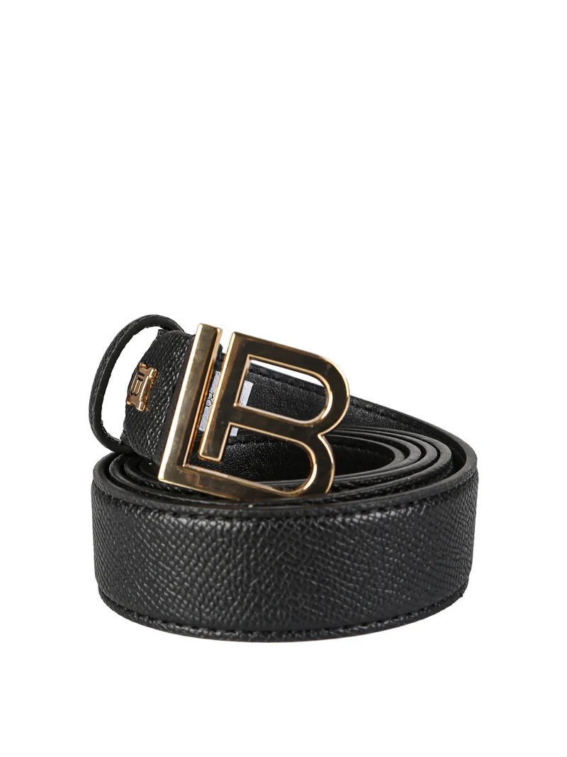 Cintura da donna in ecopelle martellata e logo - nero